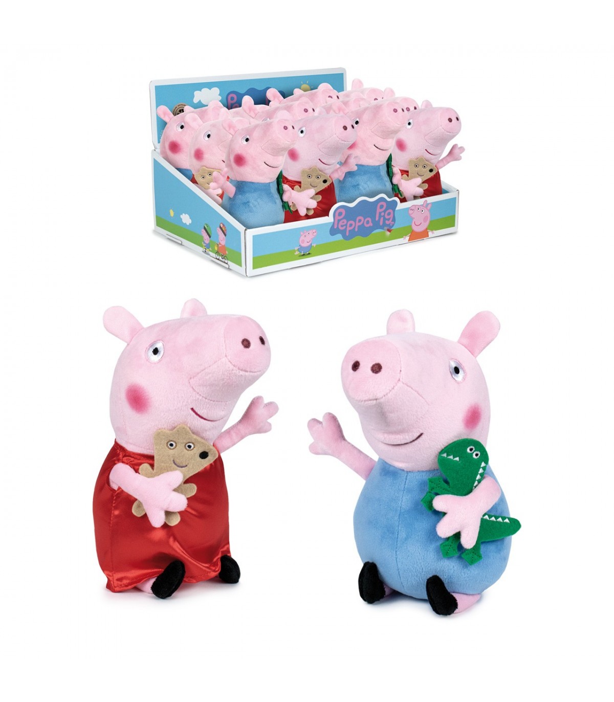 Peluche Peppa y Georges con muñeco 20 cm 760020090 PEPPA PIG FAMOSA