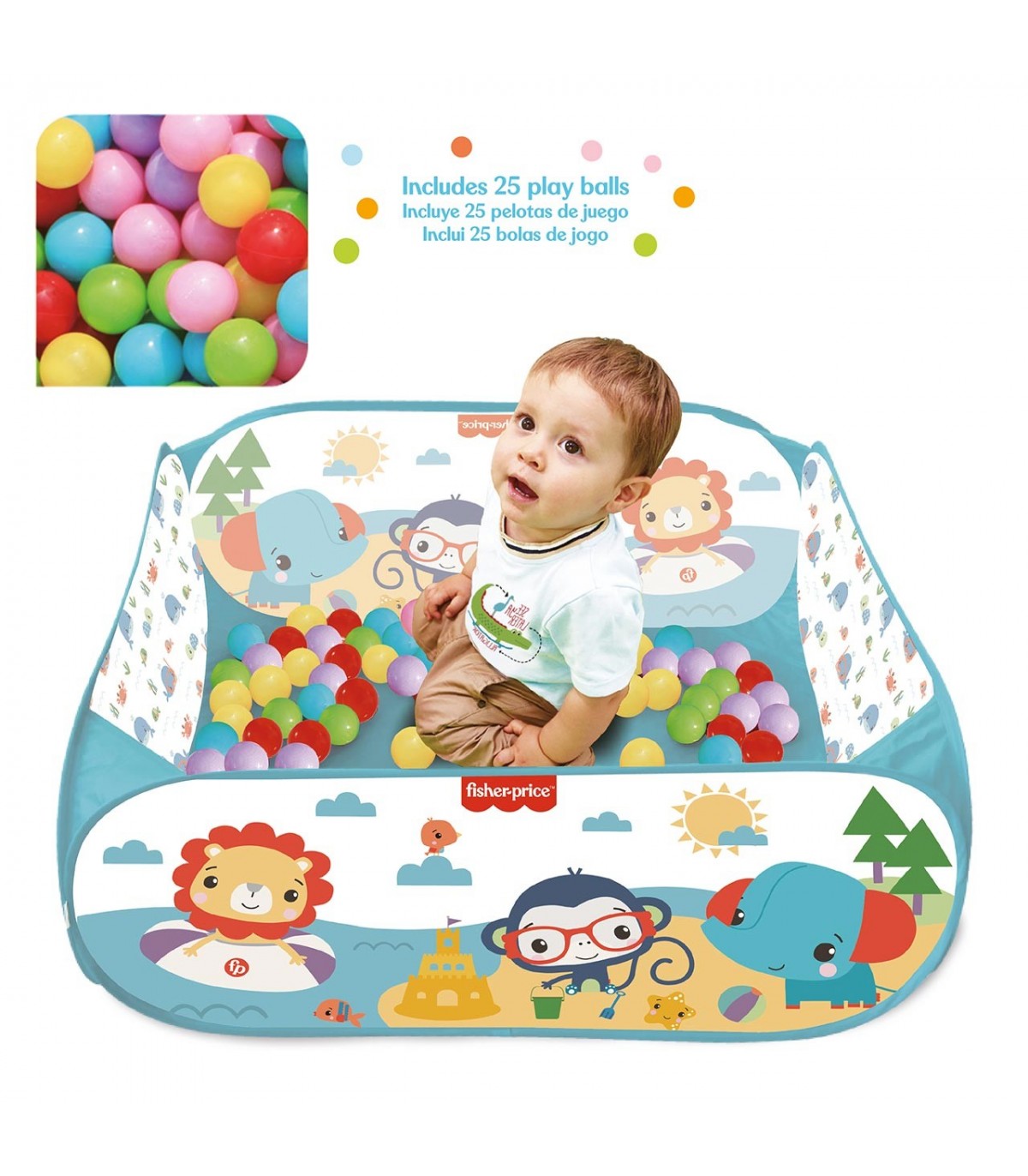 Piscina de bolas con 25 pelotas 920D00088 FISHER PRICE DEQUBE Juguetes Abracadabra