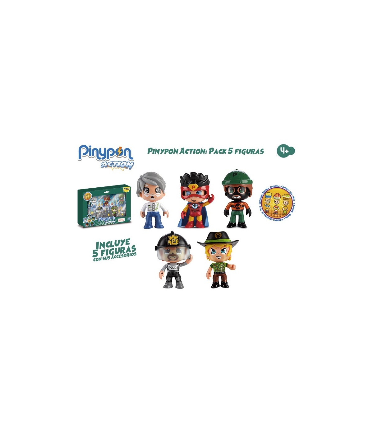 Pack 5 figuras pinypon action online