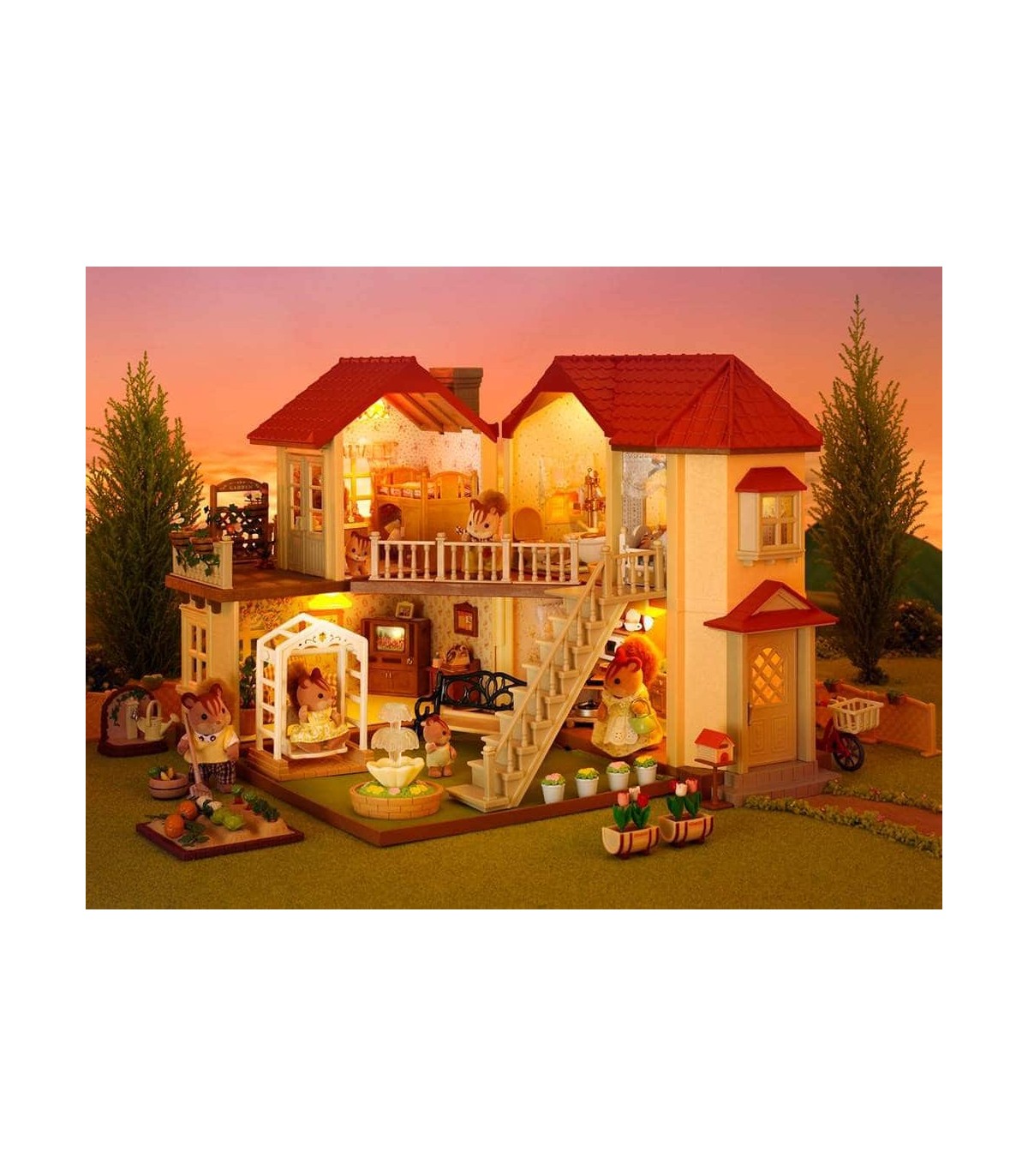 Sylvanian families casa ciudad con luces online