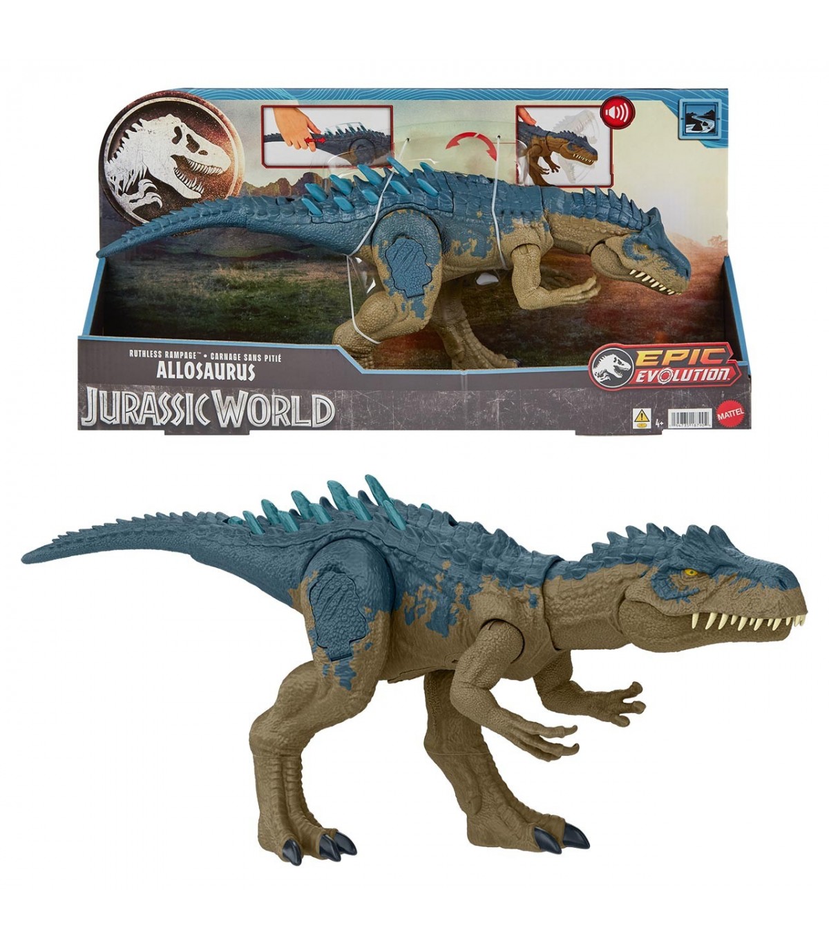 Jurassic World Dinosaurio Allosaurus HRX50 JURASSIC WORLD MATTEL Juguetes Abracadabra